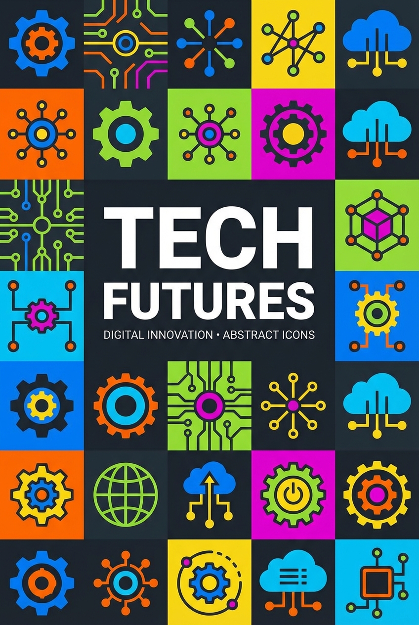 Flat Design Composition Dark - for technology branding | poster.sh