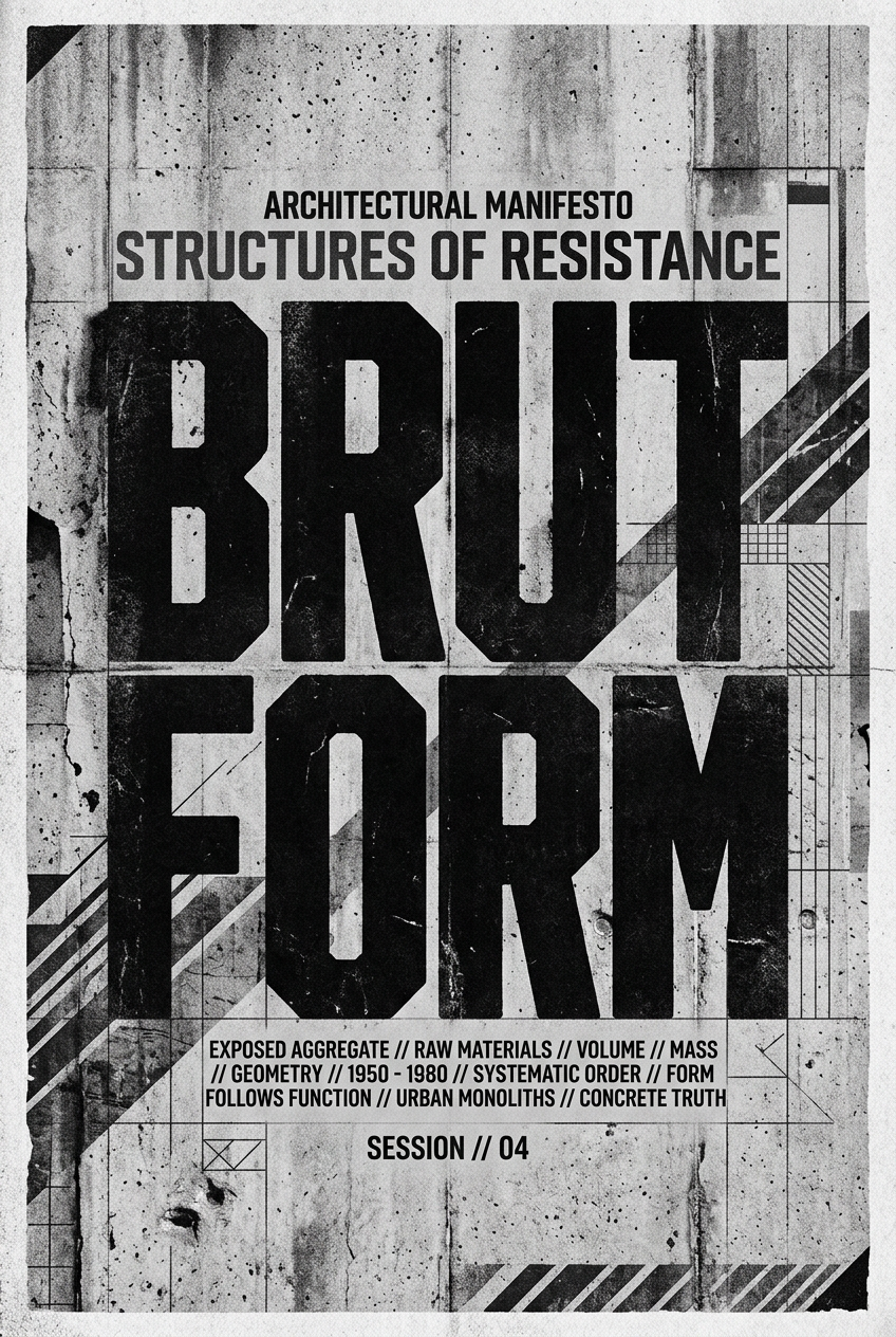 Brutalist Concrete Monochrome - for wall decoration | poster.sh