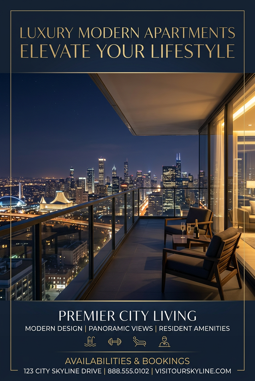 Elegant Luxury Apartment Dark - for wall decoration | poster.sh