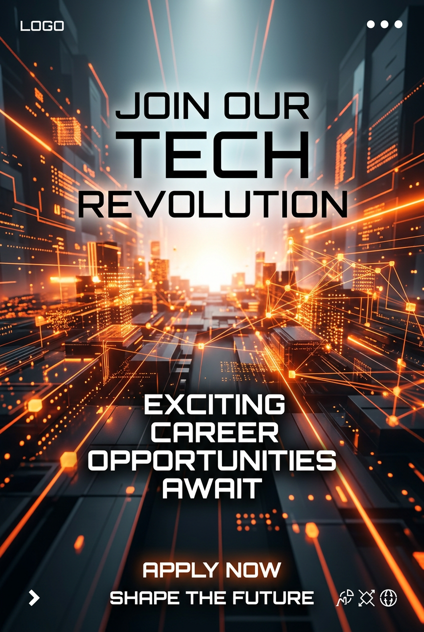 Neon Glow Startup Orange Poster - for online marketing | poster.sh