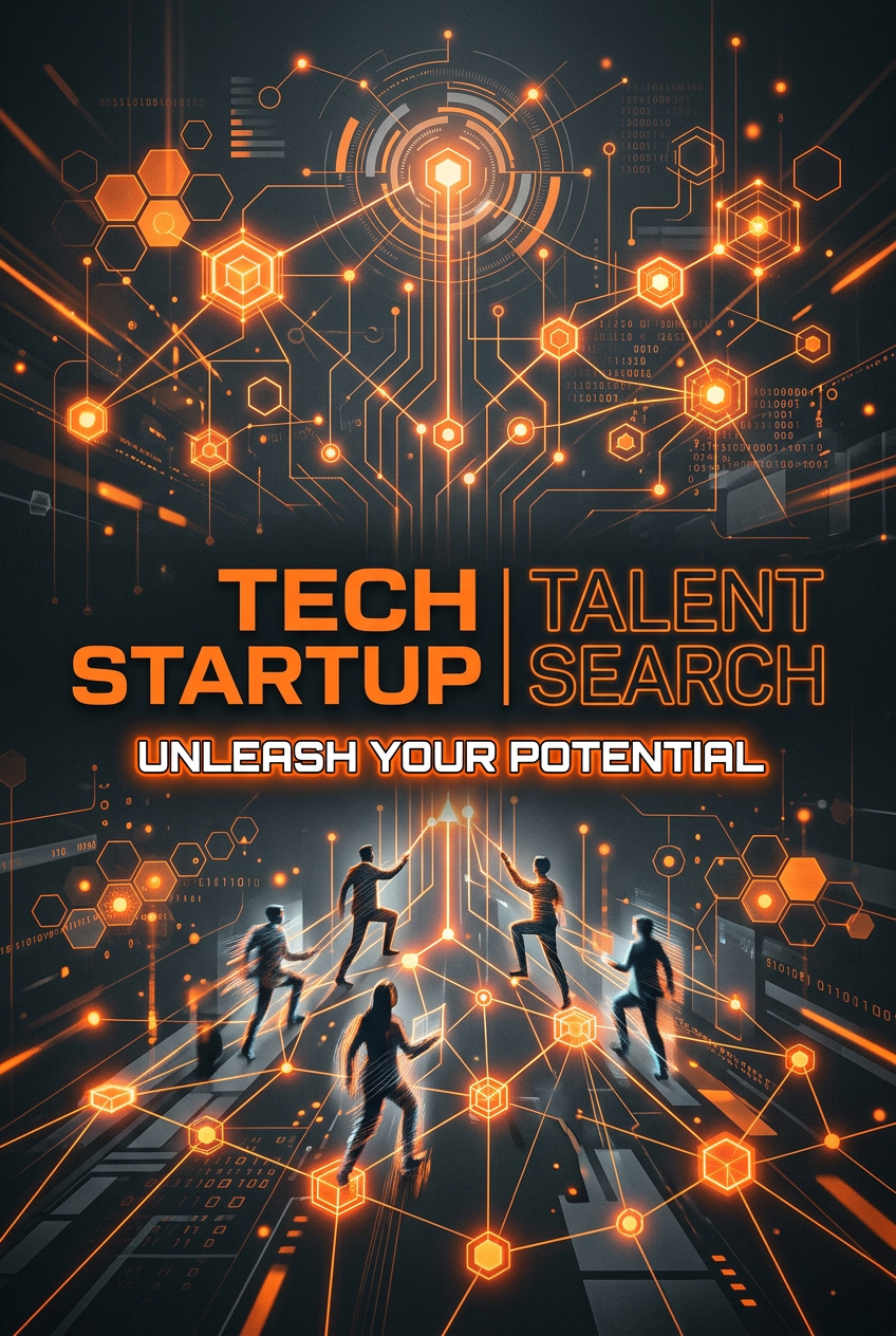Neon Glow Startup Orange Poster - for online marketing | poster.sh