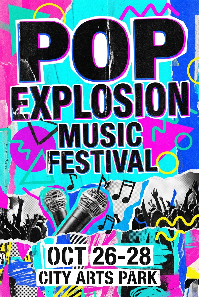 Collage Mixed Concert - for music events | poster.sh