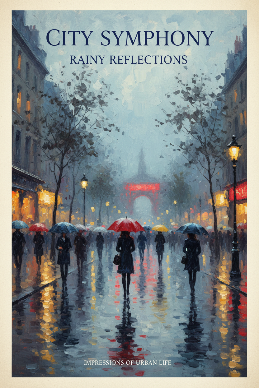 Impressionism Rainy Colorful - for wall decoration | poster.sh