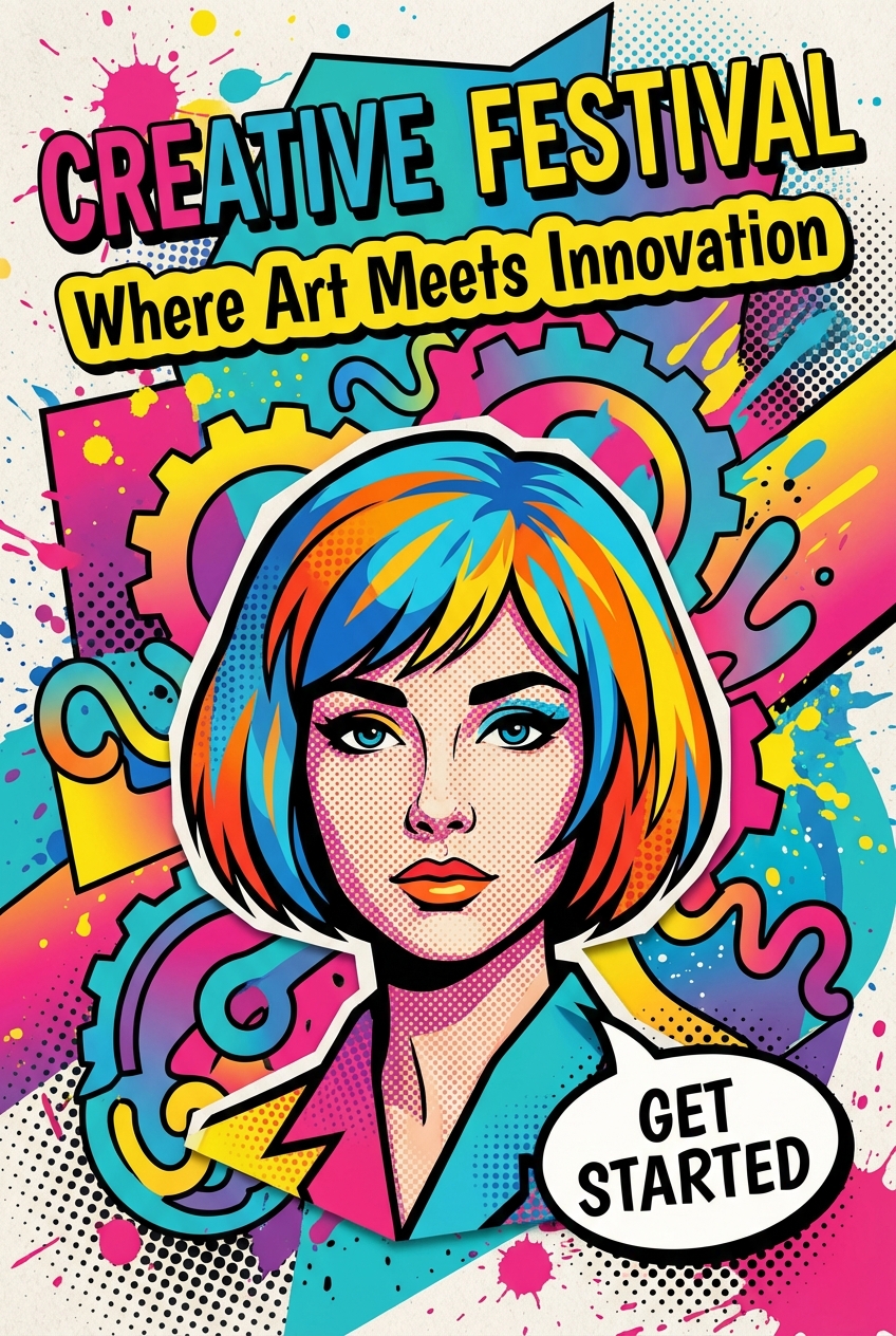 Pop Art Woman Bold Illustration - for wall decoration | poster.sh