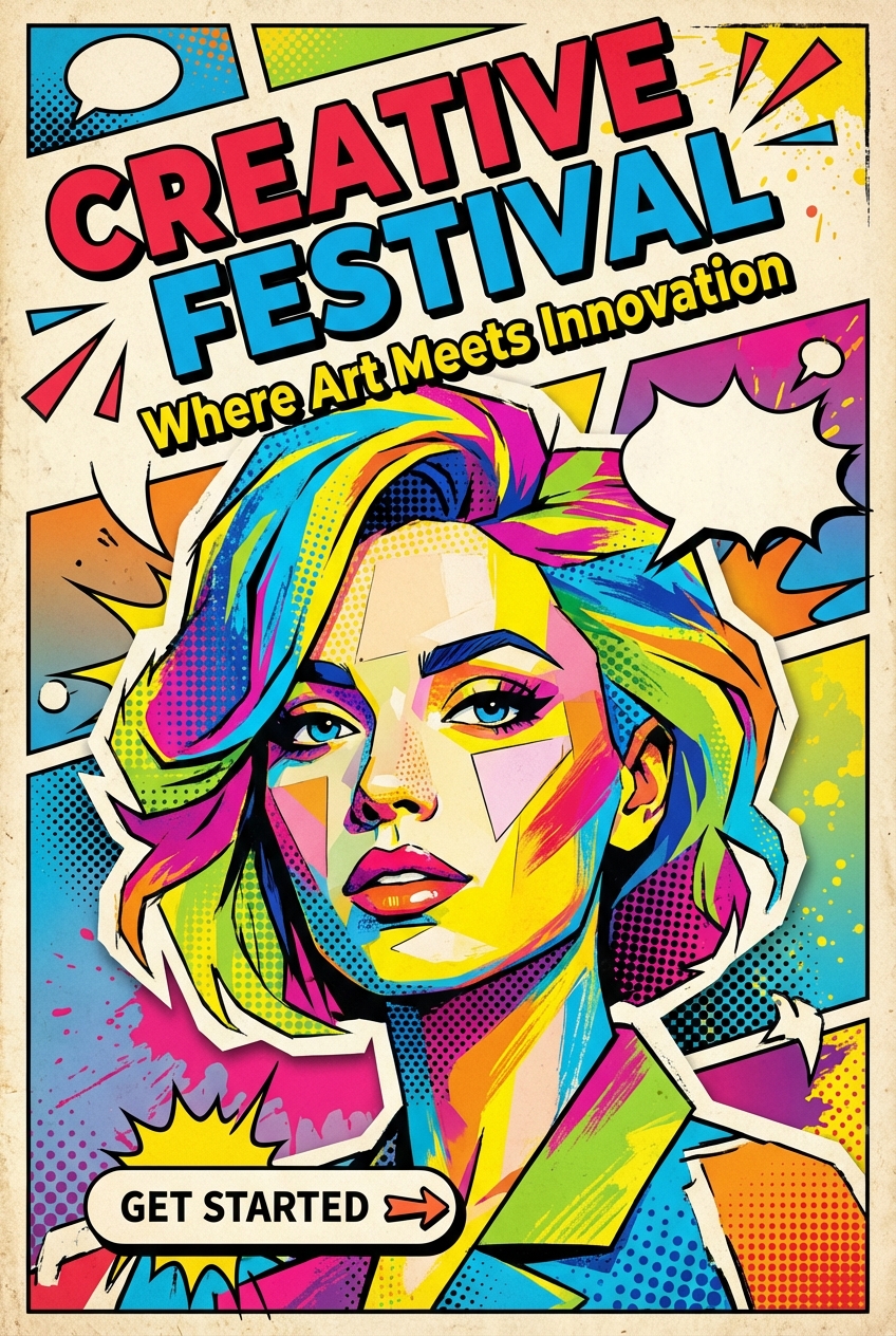 Pop Art Woman Bold Illustration - for wall decoration | poster.sh