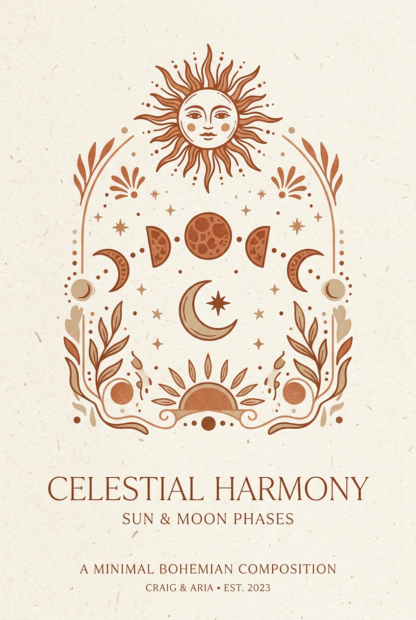 Bohemian Illustrating Sun Art - for online marketing | poster.sh