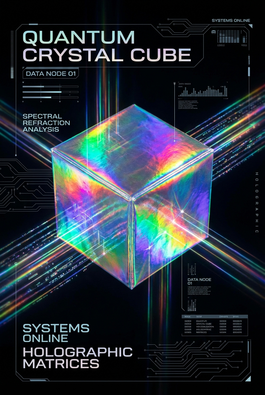 Holographic Geometric Light Art - for online marketing | poster.sh