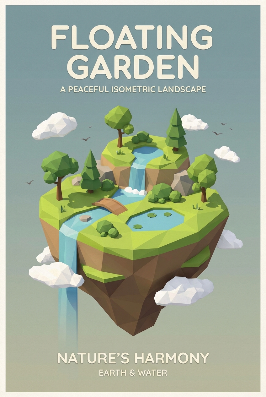 3d Isometric Illustration - for wall decoration | poster.sh