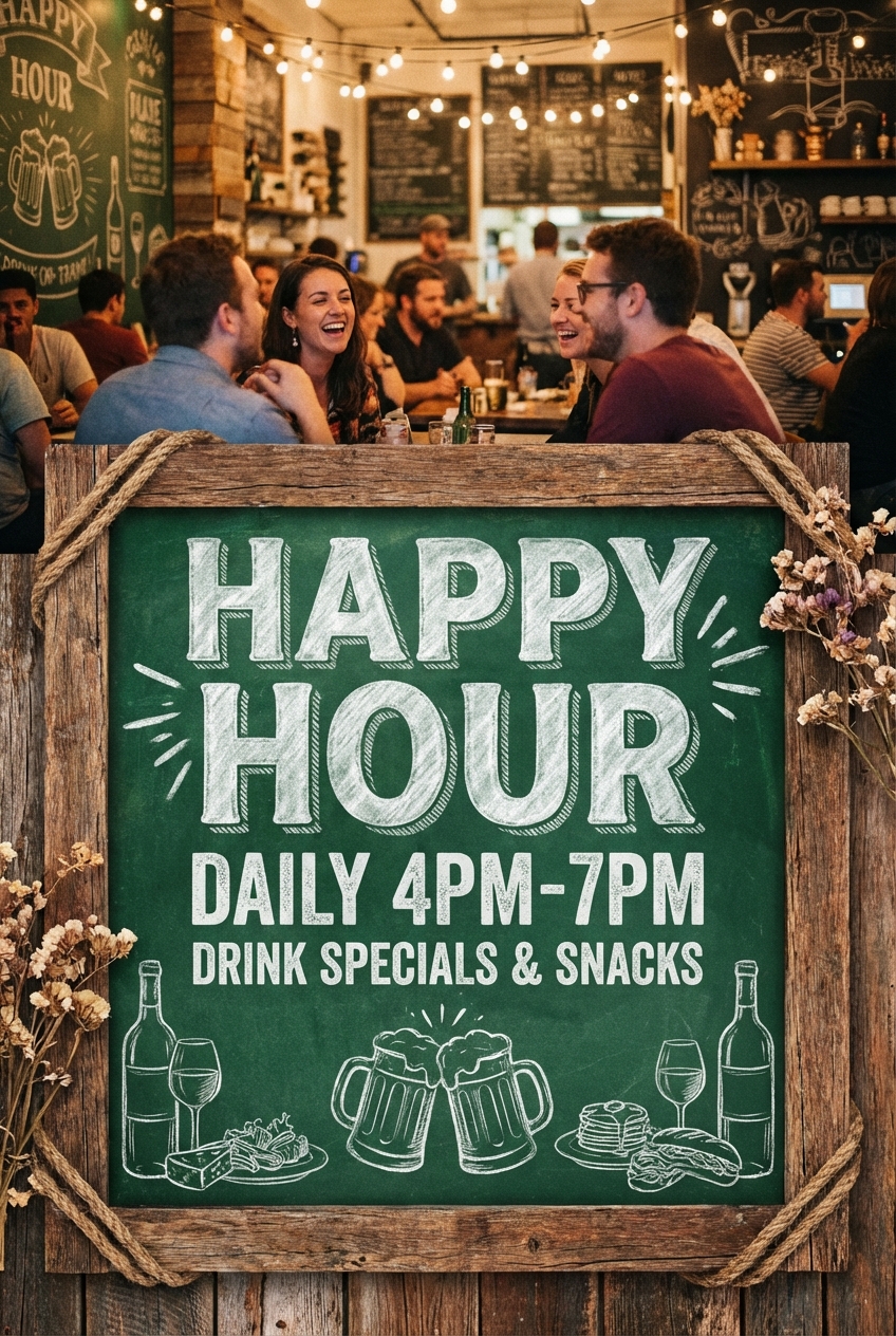 Chalkboard Service Promotion - for coffee shop decor | poster.sh