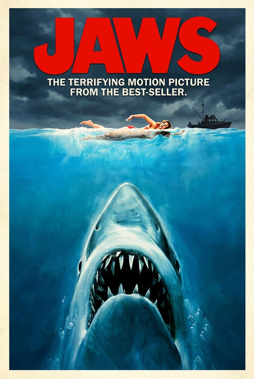 Jaws Movie Cinema Film Poster - for film promotion | poster.sh