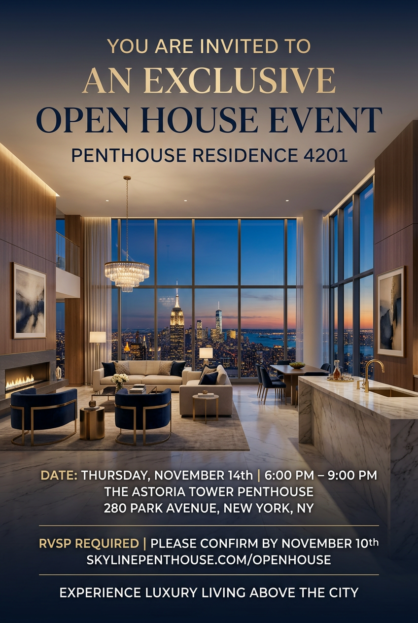 Professional Penthouse Navy Poster - for corporate branding | poster.sh