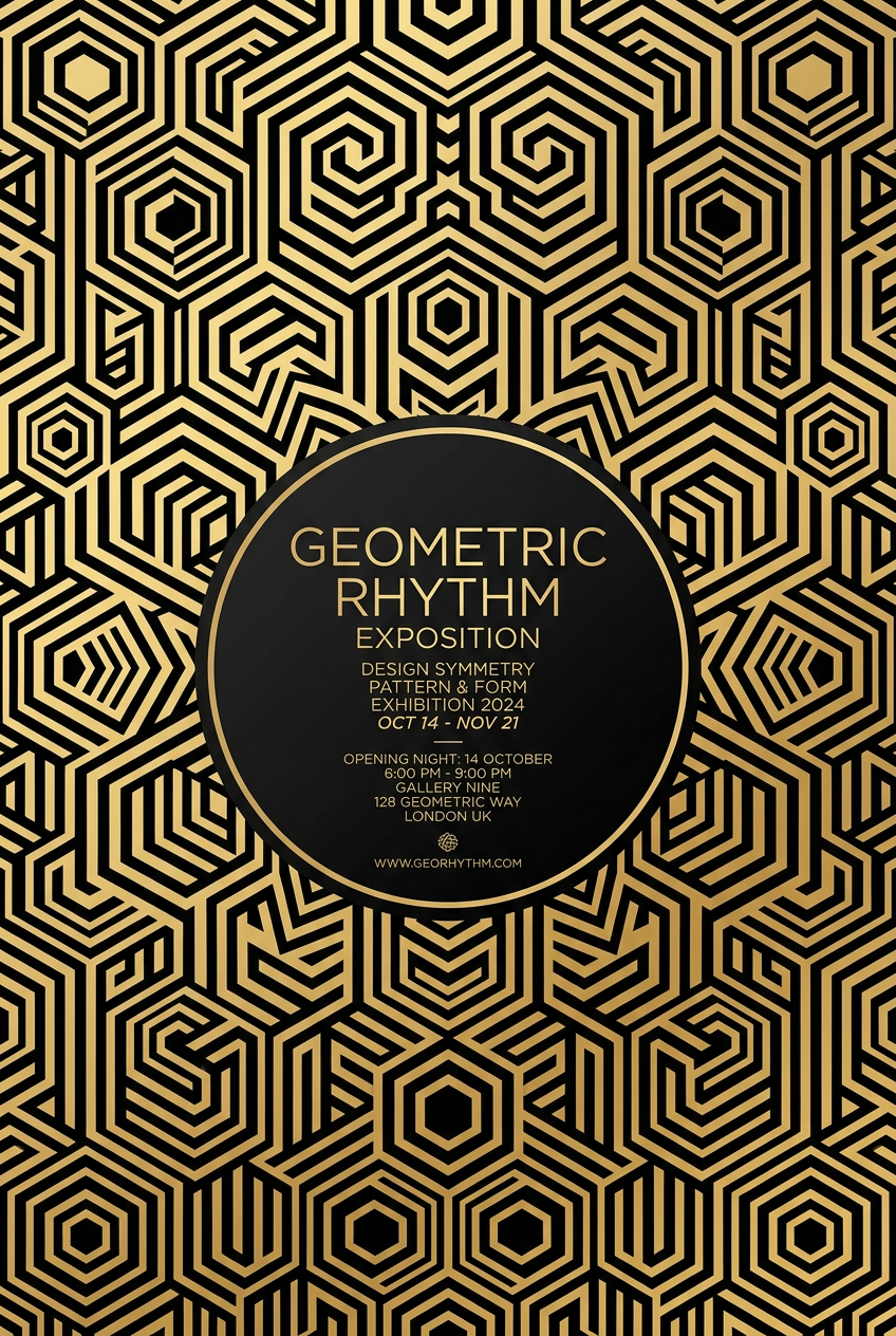Minimalist Interlocking Gold - for modern spaces | poster.sh