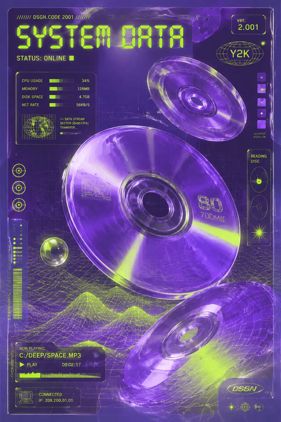 Printable Y2k Translucent Purple Art - for online marketing | poster.sh
