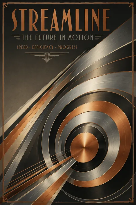 Póster generado por IA en estilo Deco Moderne