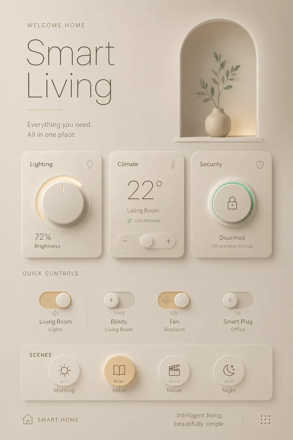 Neumorphism Dashboard Beige Art - for wall decoration | poster.sh