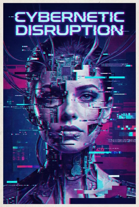 高科技蓝色碎片数字艺术设计