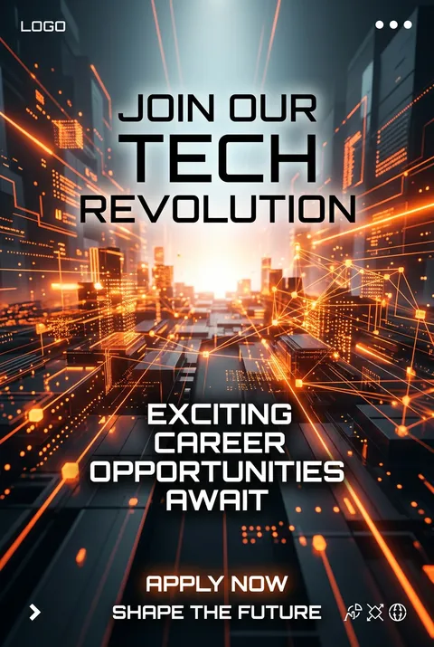 Neon Glow Recruitment - for online marketing | poster.sh