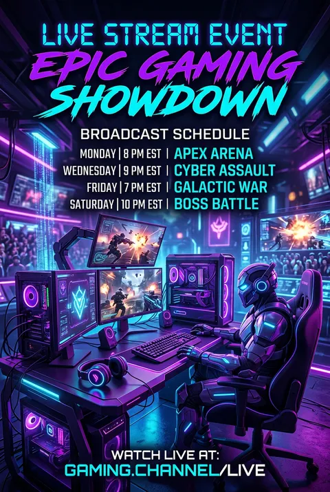 Neon Glow Gaming - for online marketing | poster.sh