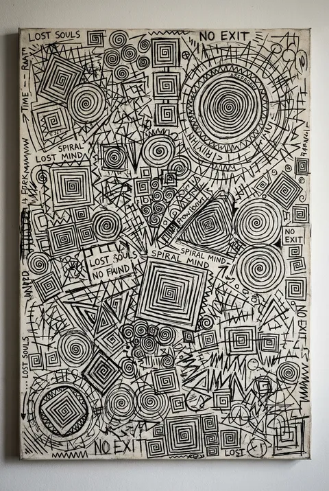原生艺术画廊几何图案艺术作品，适合墙面装饰