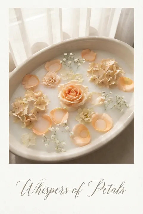 梦幻艺术画廊装饰画,花朵牛奶浴,柔和粉彩风