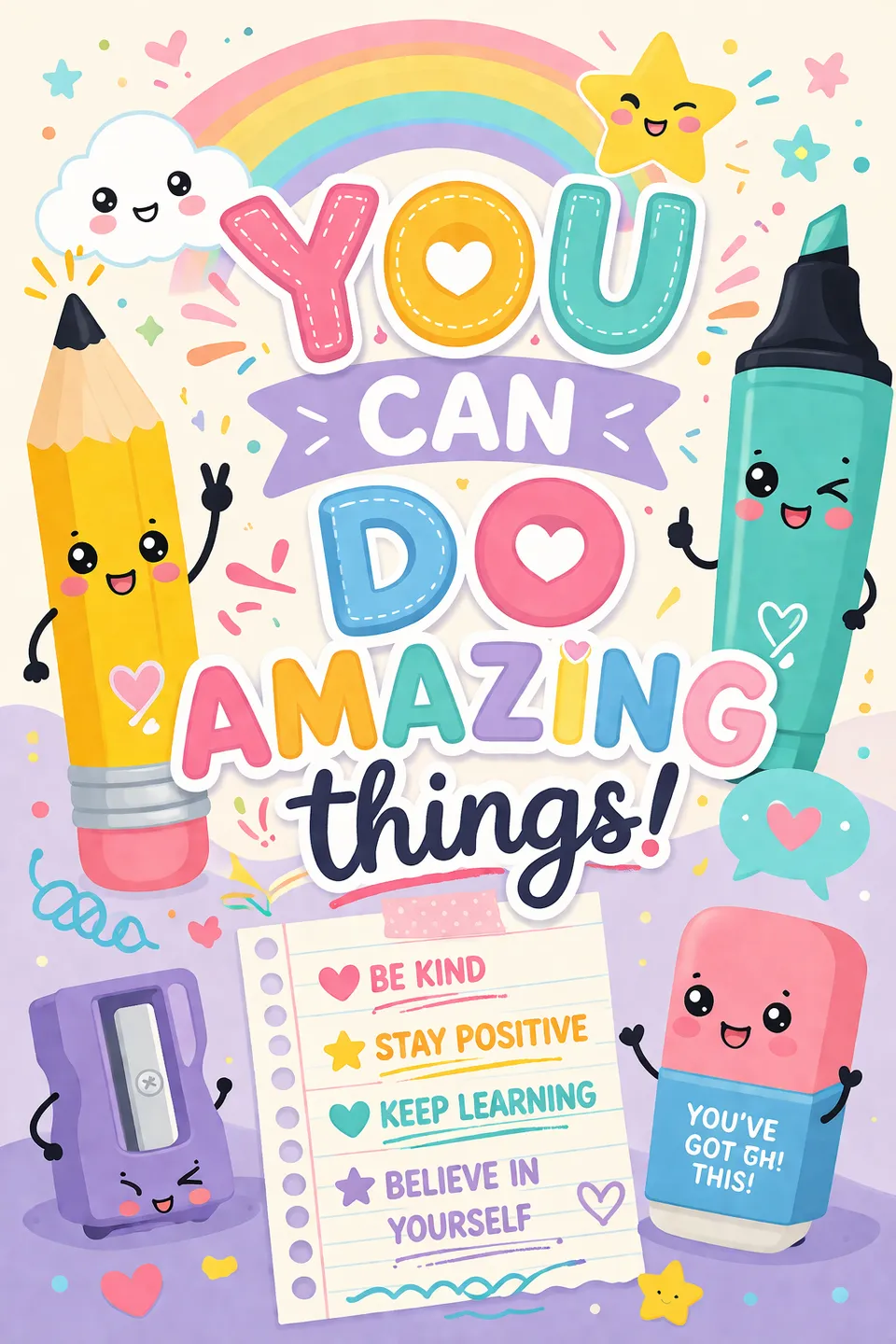 Kawaii Anthropomorphic Vibrant - for wall decoration | poster.sh
