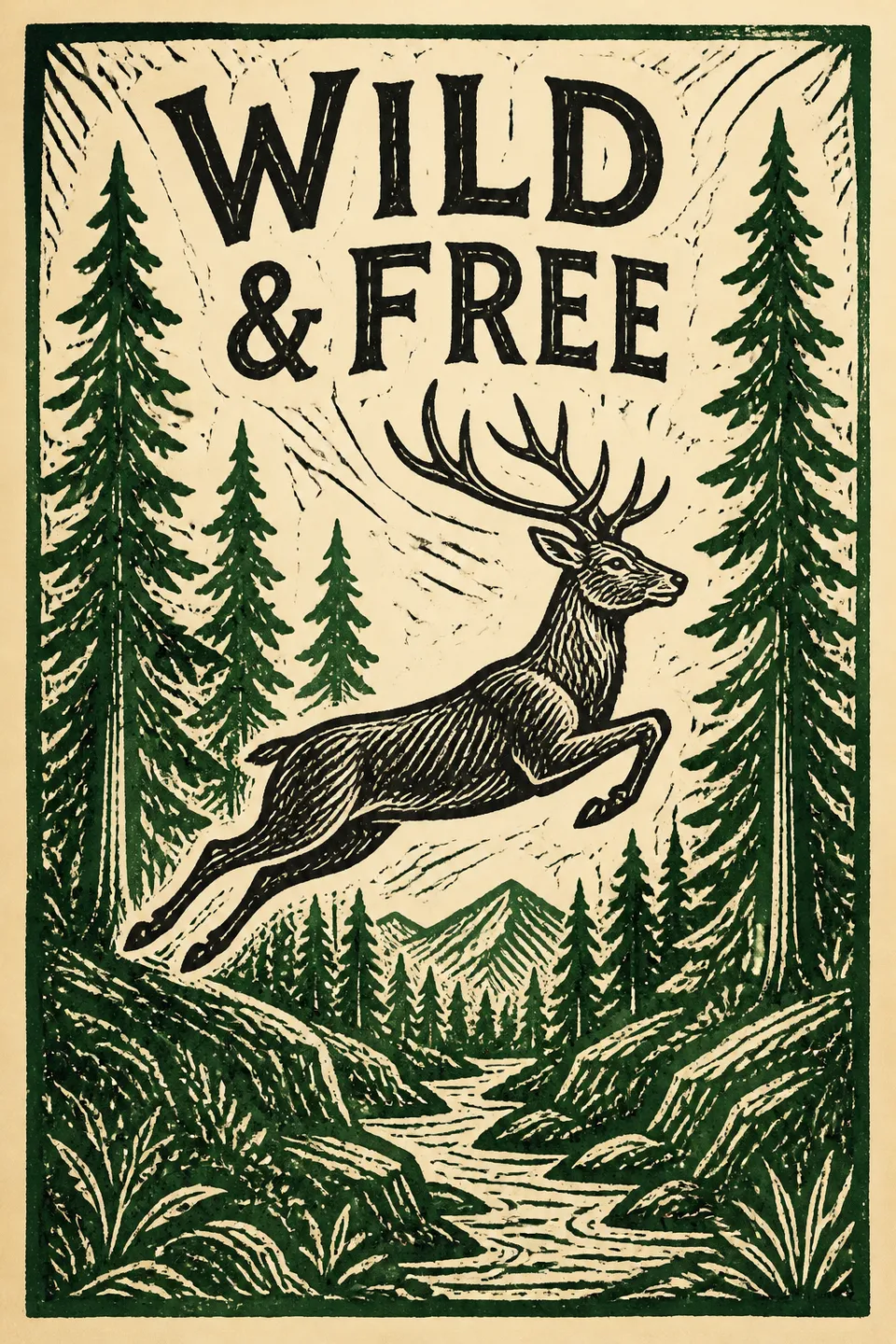 Linocut representative poster