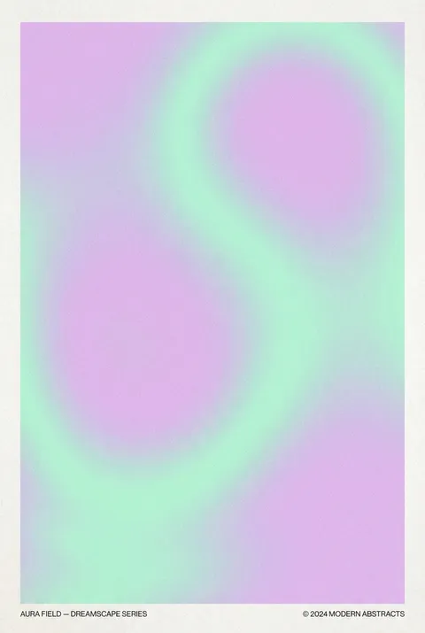渐变光环海报设计—薰衣草薄荷艺术装饰画
