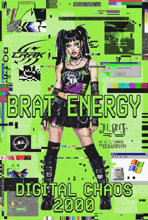 Brat风格数字艺术海报-适用于线上营销 | poster.sh