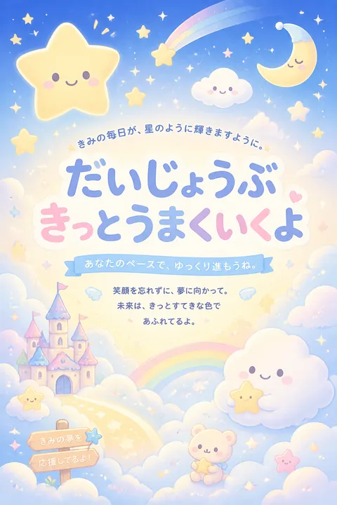 梦幻数字艺术海报 日系马卡龙色天空世界设计