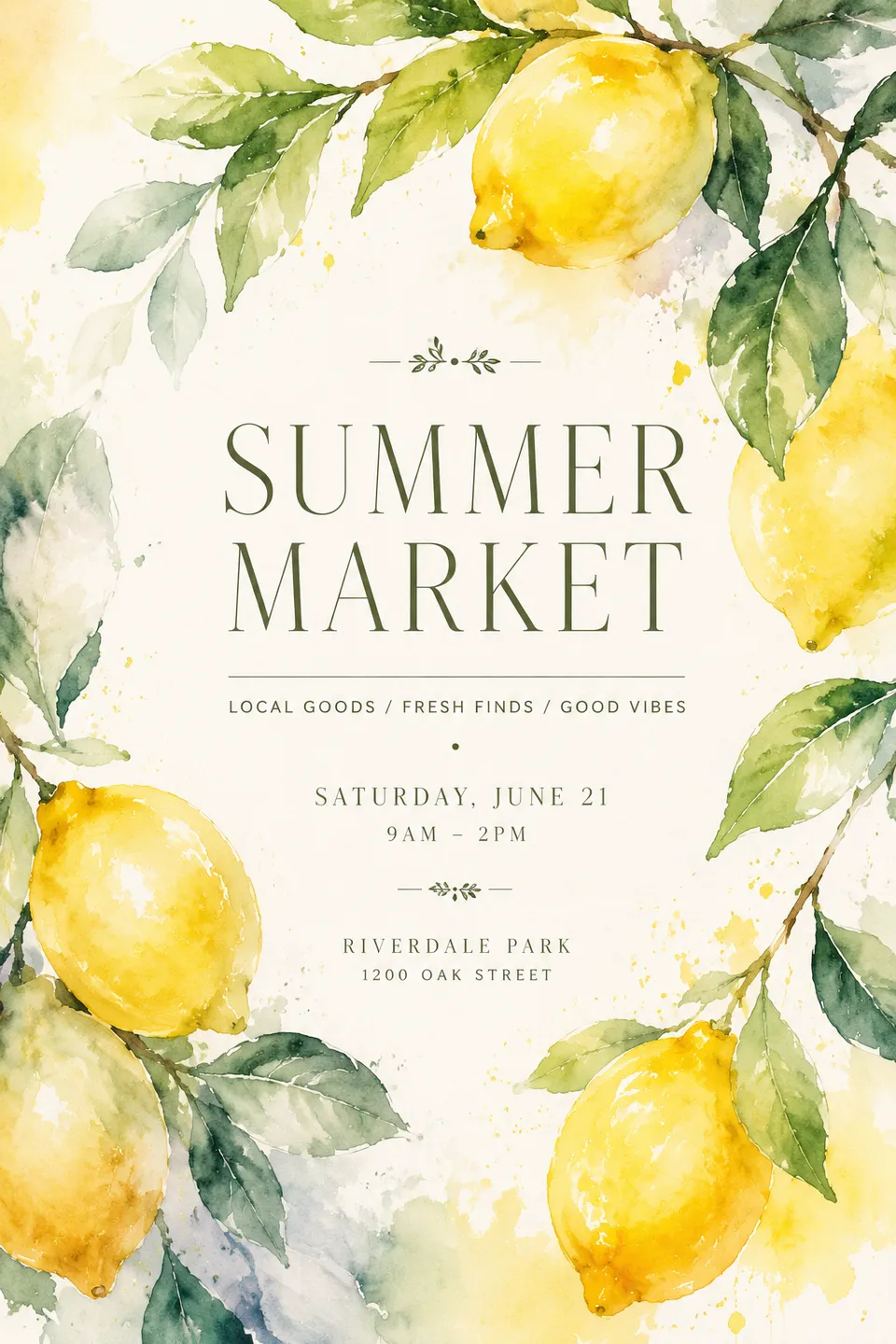 Watercolor Fresh Yellow Illustration - for wall decoration | poster.sh