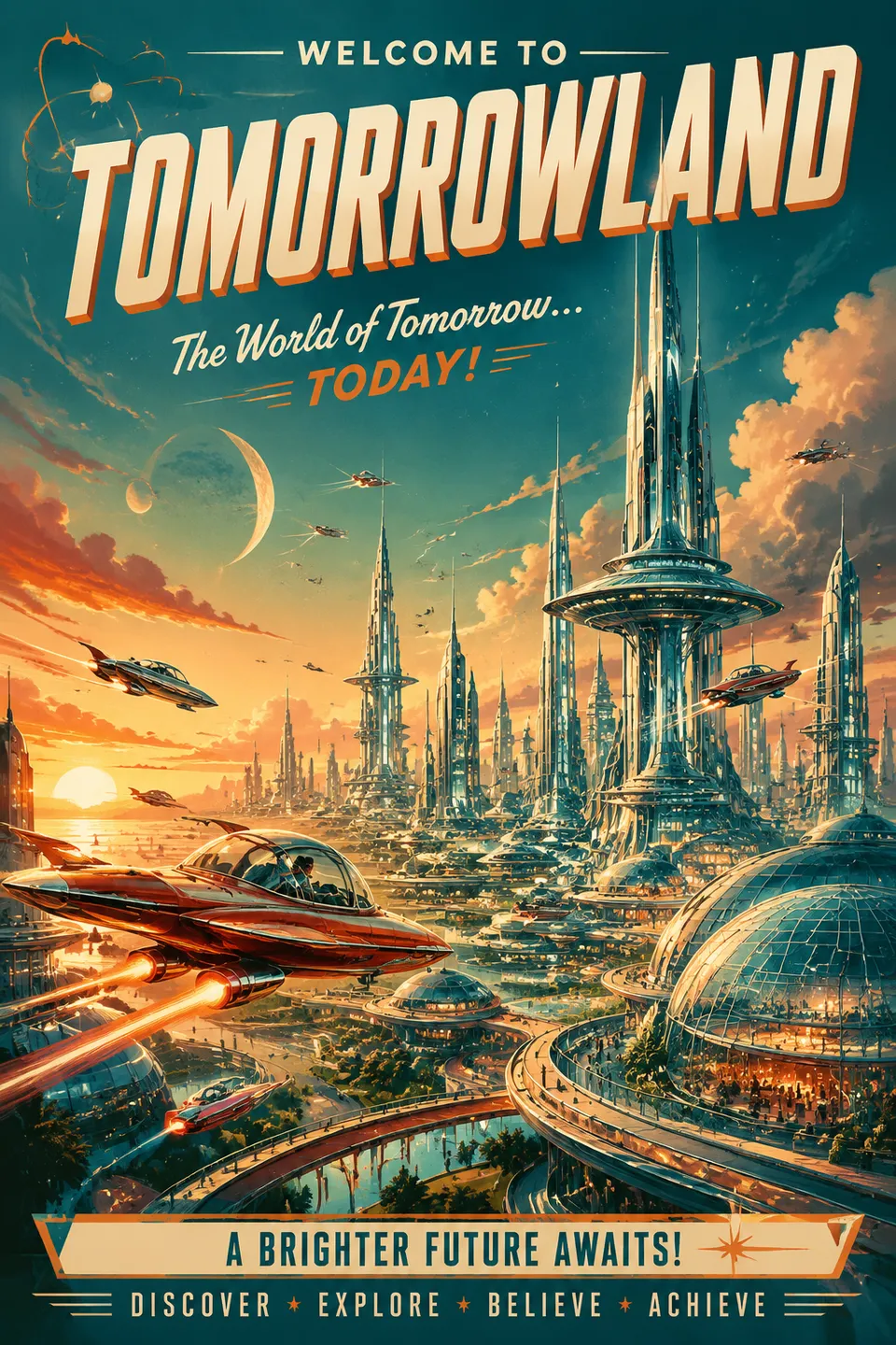 Arte Digital Retrofuturista para marketing online | poster.sh