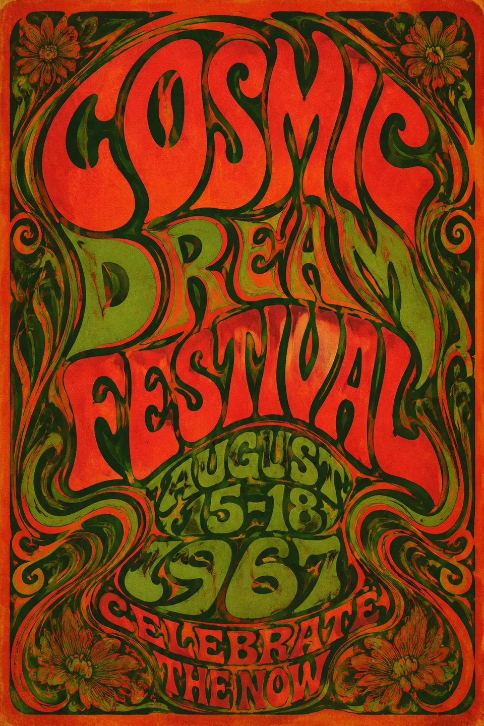 Fillmore Poster Psychedelic Red - for online marketing | poster.sh