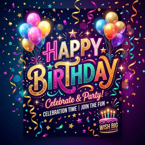 Modern typographic Birthday - for birthday celebrations | poster.sh