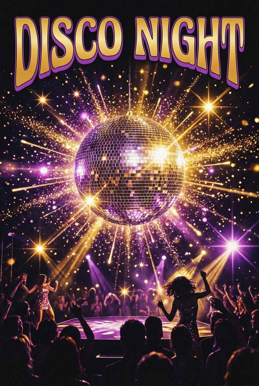 Disco Dazzling Mirror Ball Vibrant - for wall decoration | poster.sh
