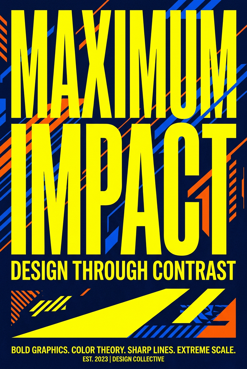 Bold Typography Composition Yellow - for wall decoration | poster.sh